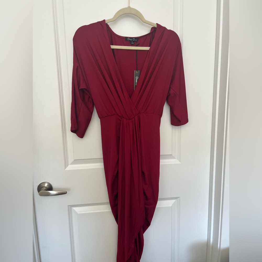 Draped dress, NWT, Sz SM